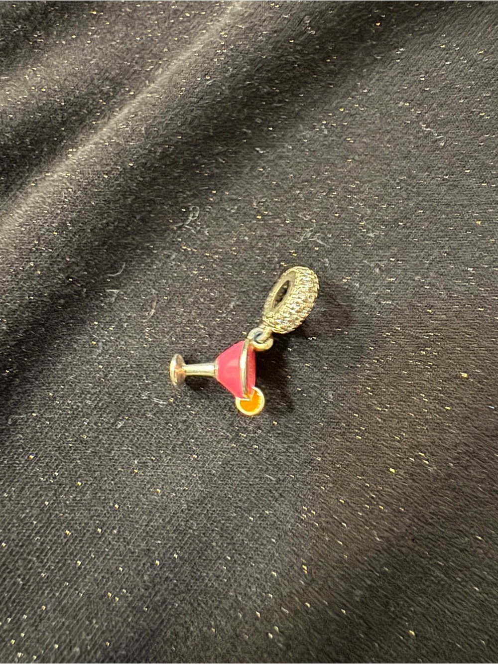 Pandora Pink Cocktail Glass Dangle Charm - Picture 2 of 2